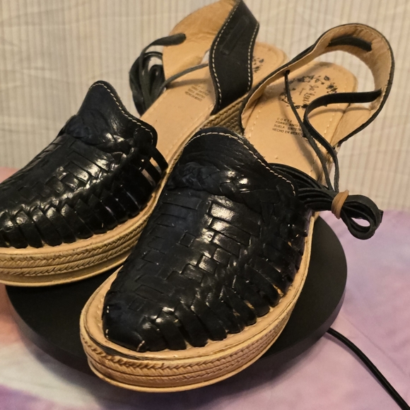 #3313 La Lexi Huaraches high heels leather laces up women's shoes - Picture 3 of 8